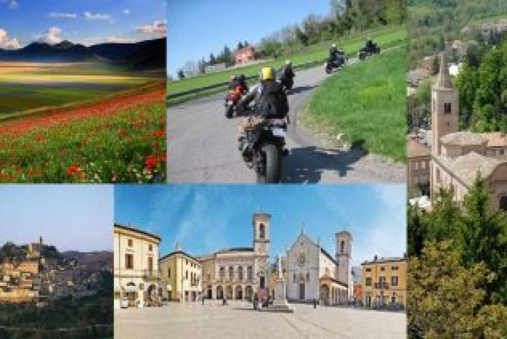 RIDING AROUND BY MOTORBIKE IN LE MARCHE: ITINERARY ALONG THE SIBILLINI MOUNTAINS TOWARDS THE INLAND.